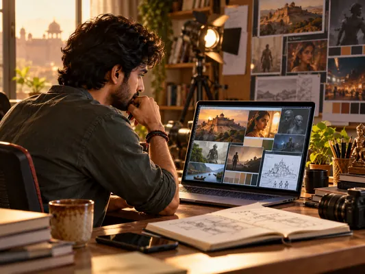 Filmmaker exploring AI-assisted film idea references